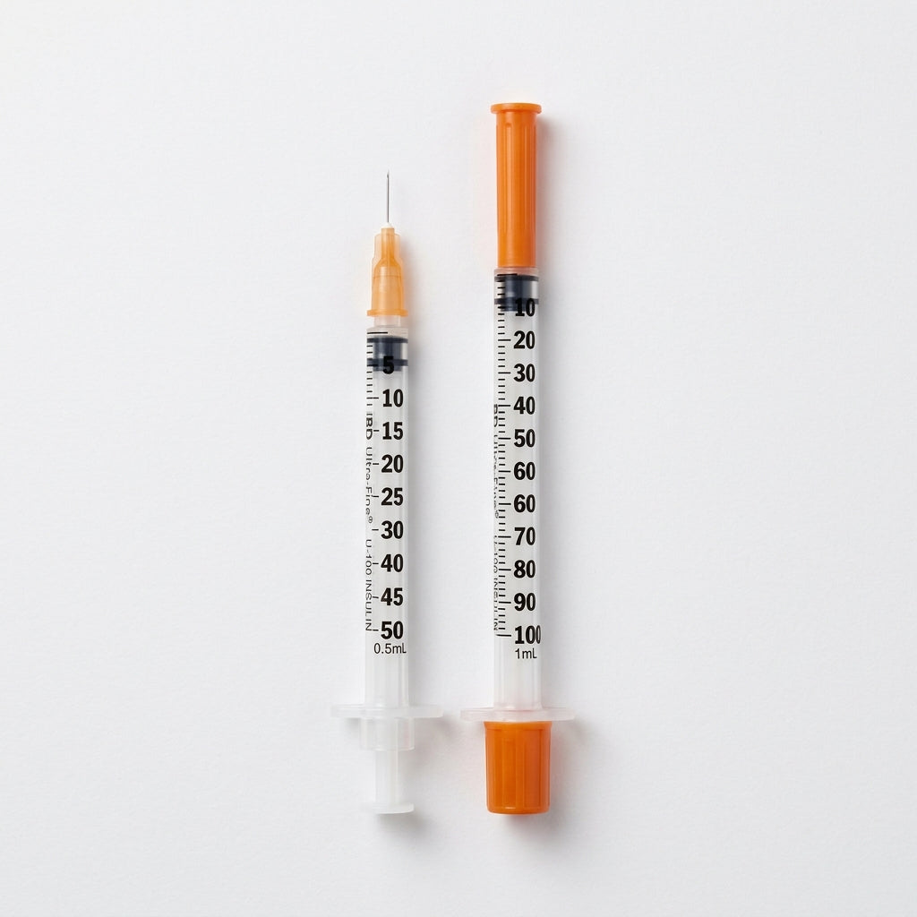 Insulin syringe sizes comparison — 0.5ml vs 1ml