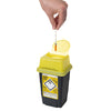 Sharpsafe 1.8L square sharps container, angled view