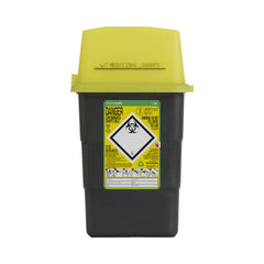 Sharpsafe 1.8L sharps container, yellow lid - front