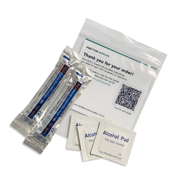 GLP-1 Starter Kit — 10 Syringes + 20 Alcohol Wipes