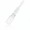 Exploded view of nasal spray bottle showing nozzle and threaded mouth