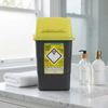 Sharpsafe 1.8L sharps container on a bathroom counter