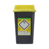 Sharpsafe 7L Dual Protect Pro sharps container, front view yellow swing-top lid