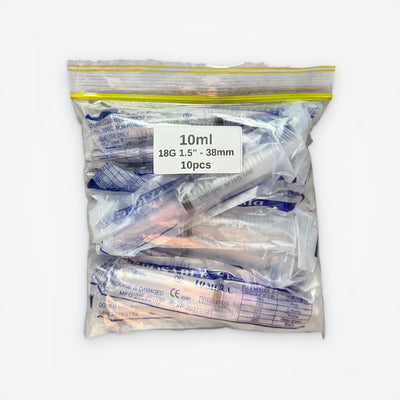 10 x 10mL syringes with 18G needle, 10 pack