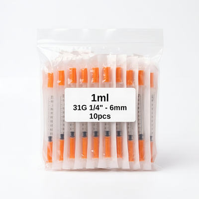 Insulin Syringes 1ml 31G 6mm 10 Pack