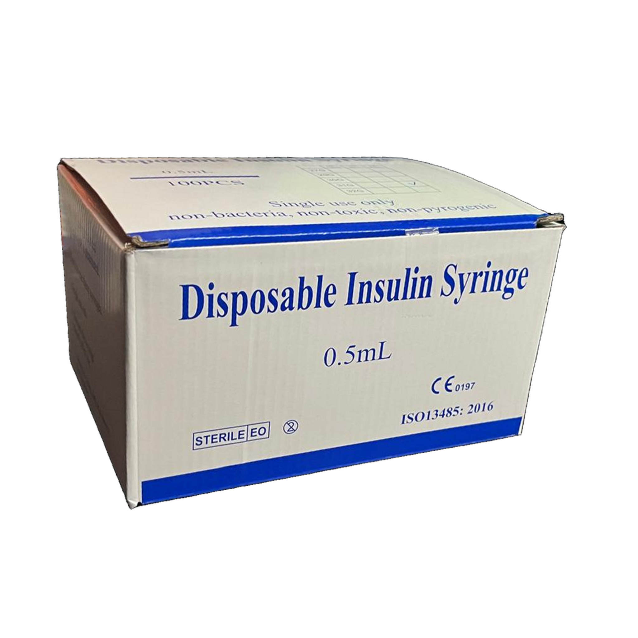 0.5ml insulin syringe box 3/4 view