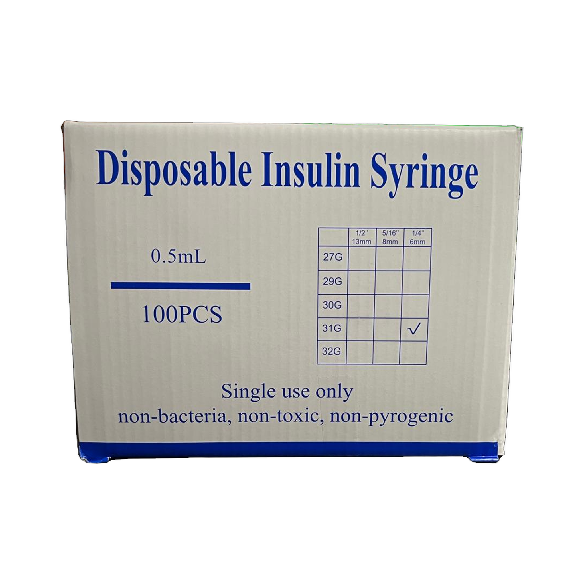 0.5ml insulin syringe box front
