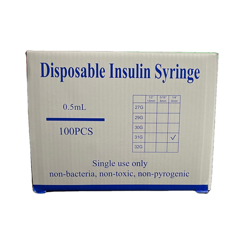 0.5ml insulin syringe box front