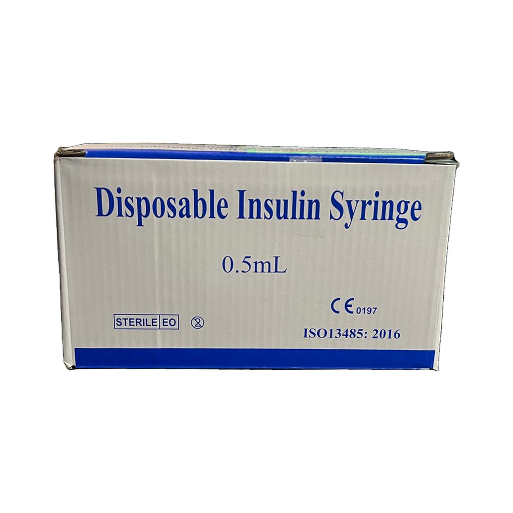 0.5ml insulin syringe box side