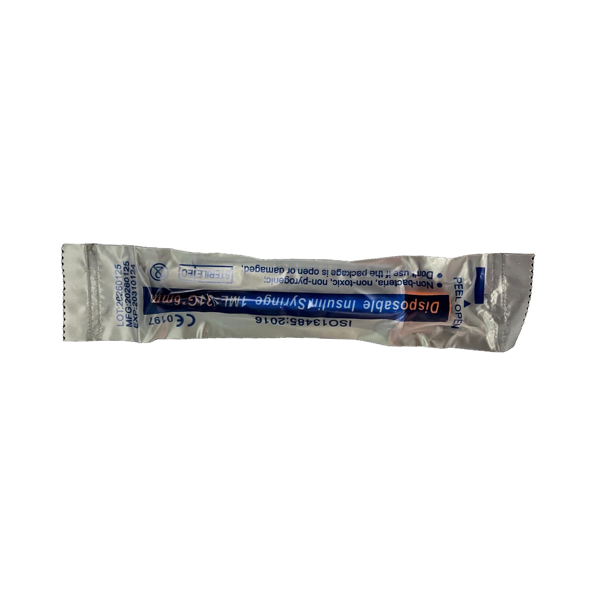 1ml insulin syringe in wrapper